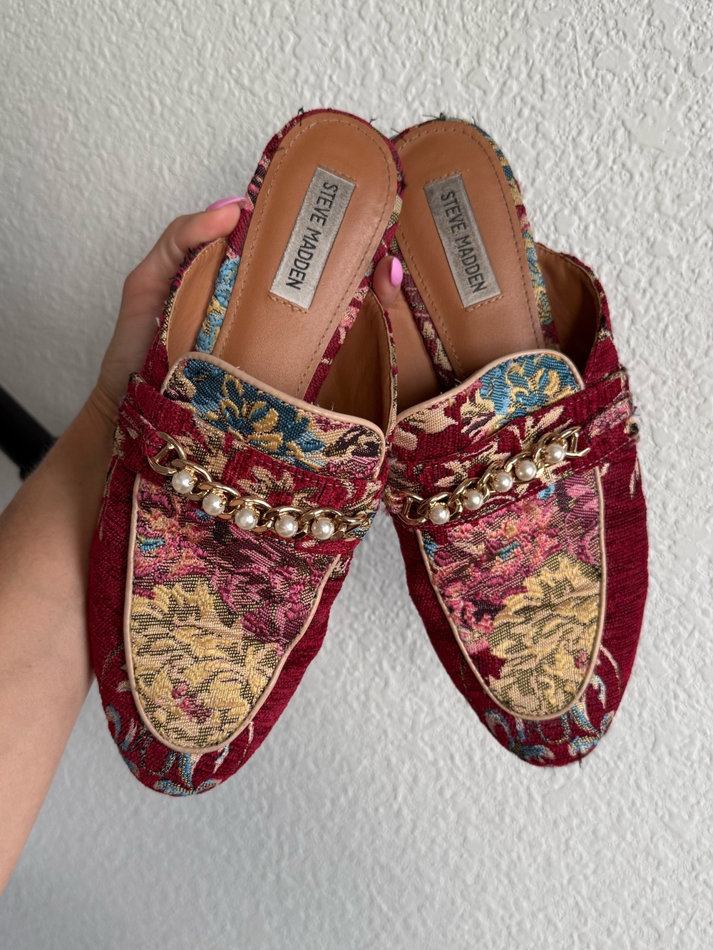 Steve Madden Musk Brocade Mules sz: 9.5
